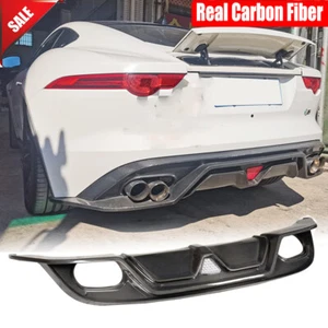 For Jaguar F-TYPE 2-Door 2013-2019 Real Carbon Rear Bumper Lip Diffuser W/LED - Picture 1 of 12