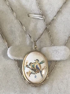 Singapore Dipinto Exclusive Pendant & 16” 14k Italian Chain Gorgeous Handpainted - Picture 1 of 7