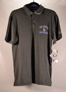 Los Angeles Dodgers MLB True Fan Polo Shirt Size Small Mens Grey Blue New - Picture 1 of 4