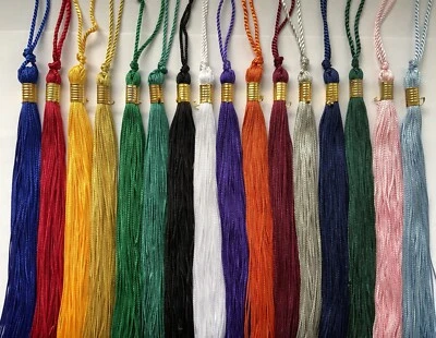 GRADUATION SCHOOL CAP HAT TASSEL 54 COLORS SOLID/2-TONE, RAINBOW - Image 1 of 4
