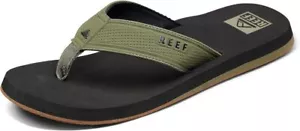 Man Reef The Layback Flip Flop Water Friendly Sandal CJ4366 Black/Olive New - Picture 1 of 7