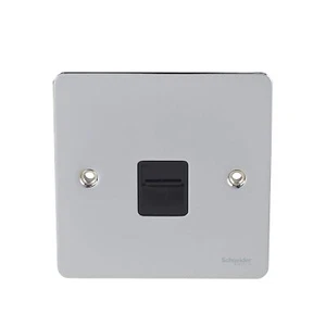 Einzelne Telefondose sekundär chrom poliert mit schwarzem Einsatz GU7262BPC, - Bild 1 von 4