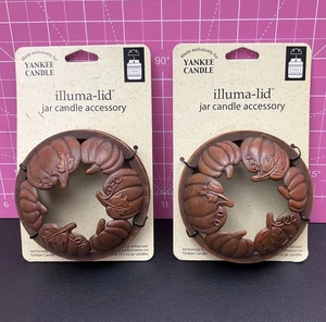 Yankee Candle Calabaza Otoño Otoño ILLuma-Tapa Tarro Tapa Cubre Velas NUEVO Lote de 2 - Imagen 1 de 5