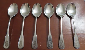 Oneida Pfaltzgraff Village Set of 6 Soup Spoons Deluxe Stainless Flatware Lot F - Picture 1 of 6