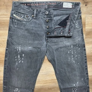 Diesel Jeans Men 29x32 Gray New-Fanker Slim Bootcut Thrash Made Italy Altered - Picture 1 of 14