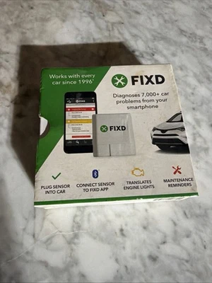 FIXD OBD2 Vehicle Health Monitor - Dx 7,000+ Car Problems, New- White - Image 1 of 4