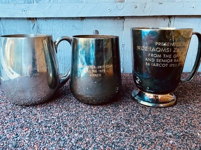 🏆 3x Trofeo de Plata Ejército Militar Colección Chapado Trofeos Tanqueras EPNS Accesorios Foto 1 de 4