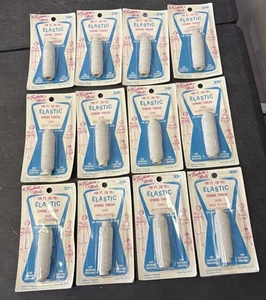 Vintage Fashion Mode Elastic Sewing Thread White 12 Packs 36 Yards Per Pack - Picture 1 of 2