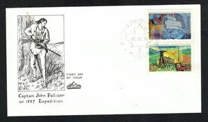 Canada #1200 + 1202, 1988 37¢ Exploration se-tenant pair, A. Wood Cachet FDC - Bild 1 von 1
