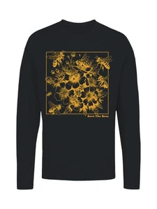 Save the Bees Floral Design Women's Long Sleeve - Picture 1 of 12