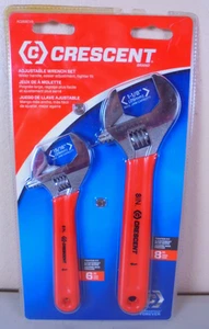 Crescent Adjustable Wrench Set 2-Piece 6 in and 8 in Chrome Cushion Grip - Picture 1 of 5