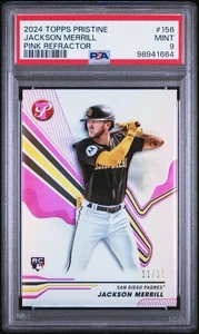 2024 Topps Prístino | Jackson Merrill Raro Rosa Refractor/15 Padres PSA 9 #156 - Imagen 1 de 3