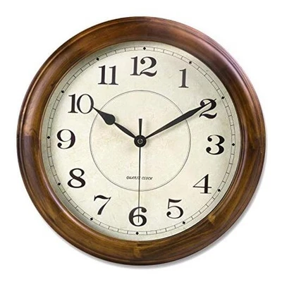  Reloj de Pared Madera 14 Pulgadas Relojes de Pared Silenciosos Grande Decorativo Batería Marrón Foto 1 de 4
