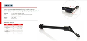 Bicicleta de montaña de liberación rápida de aleación Fouriers ø12 mm/ Ø15 mm/eje/rojo/negro QR-S006 - Imagen 1 de 6