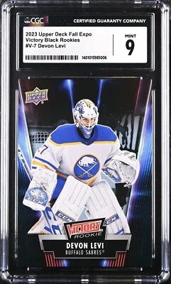 2023 UPPER DECK FALL EXPO VICTORY BLACK ROOKIES DEVON LEVI CGG MINT 9 POP 1 RC - Image 1 of 3