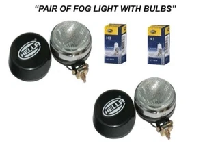 Hella Round White Glass Fog Lamp Yellow Glass + Cover (With Bulb) - Picture 1 of 1