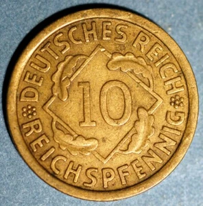 Germany Weimar Republic 10 Reichspfennig 1930 J KM# 40 - Picture 1 of 2