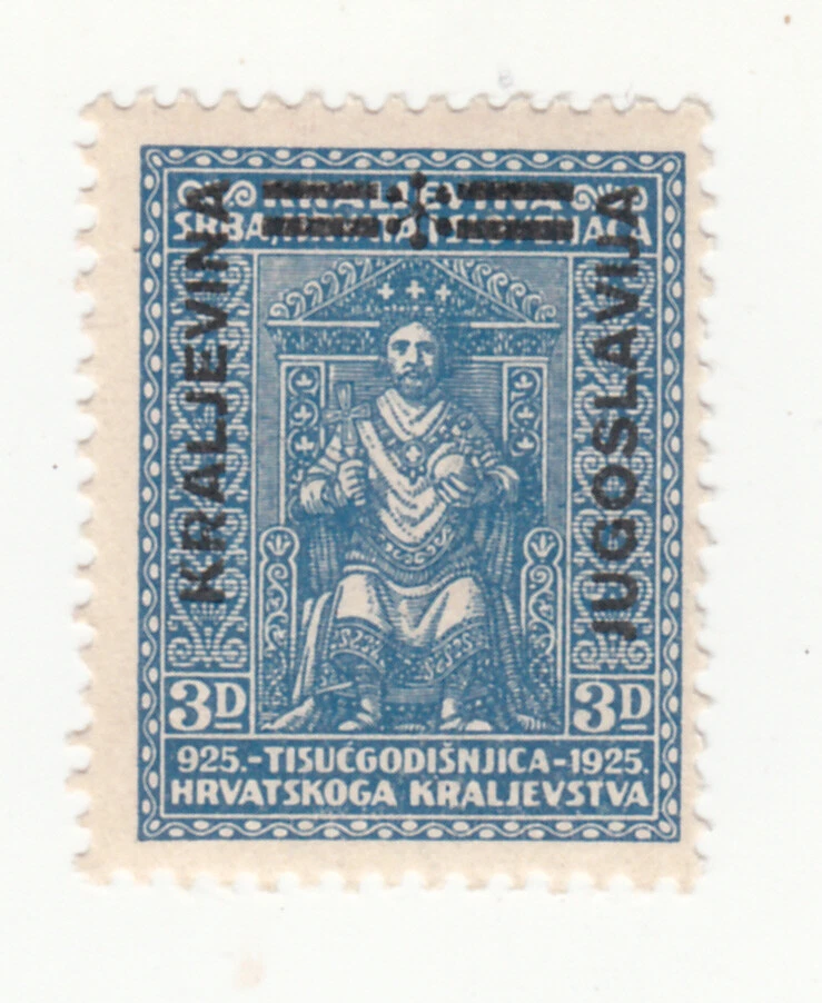 Yugoslavia Croacia 1929. Caridad. Sobrecargado. Sc #B19. Rey Tomislav. 3d. MNH. Foto 1 de 1