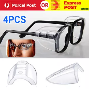 4X Safety Eye Goggles Side Shields Clear Glasses Protection Universal Flexible - Picture 1 of 7