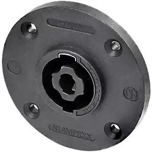 Conector de chasis negro de 4 polos Neutrik NL4MPRXX con brida redonda tamaño G - Imagen 1 de 4