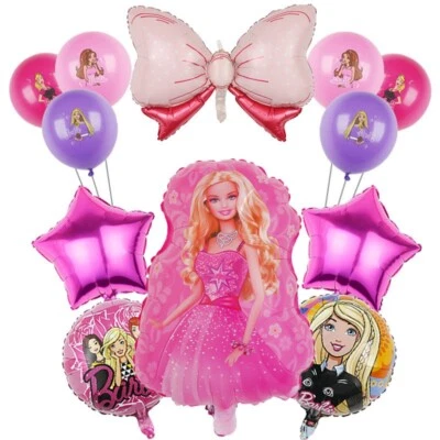 12PC Hot Pink Barbie Foil Balloons Birthday Party Decorations Supplies - image 1 of 3