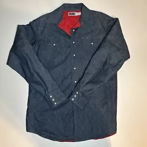 Big Mac Denim Jean Chore Jacket Size Large Tall With Quilted Red Lining USA - Picture 1 of 9