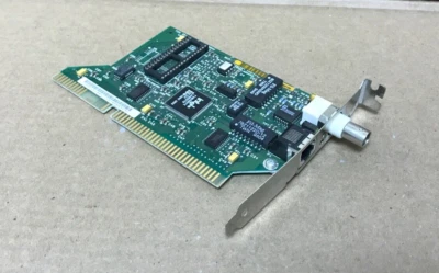 VINTAGE INTEL 16 BIT ISA ETHERNET CARD FCC: EJMPCEDPCLA82XX RJ45 COAX - Image 1 of 2