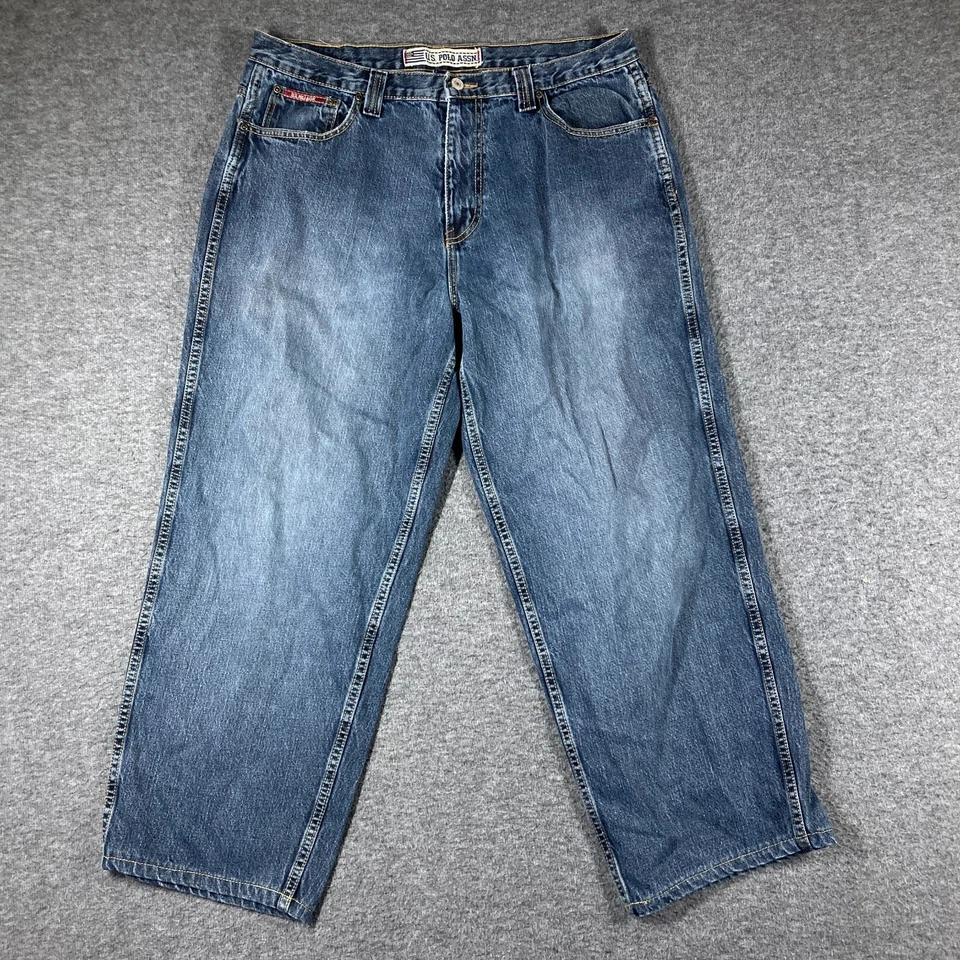 Vintage Y2K U.S. Polo Assn. Baggy Wide Leg Jeans Mens 38X30(fits 36X27 - Image 1 of 4