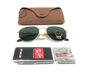 Ray-Ban Sunglasses RB3548-N 001 Polished Gold Hexagonal Frames G-15 Lenses 54 mm - Picture 1 of 12