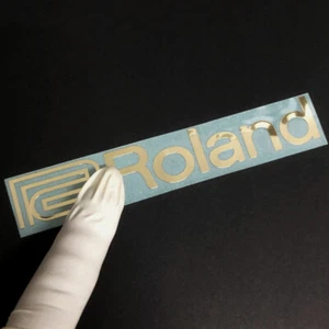 2 Stück maßgeschneidert Roland 129 mm*20 cm Musikinstrument Metall Logo Aufkleber Abziehbilder - Bild 1 von 1