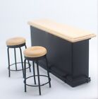 Look！dollhouse Taproom Bar Counter with 2 Stools 1:12 Miniature Furniture Decor