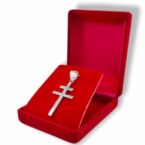 Collana in argento 925 con ciondolo croce francese di lorena crocifisso protezione tedesca - Foto 1 di 13