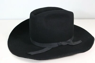 Sombrero de Vaquero Occidental Vintage ALWAYS ON TOP 100% Lana Virgen Negro Talla 6 5/8 Foto 1 de 4