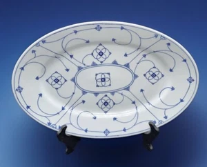 Antique Platter Winterling PM Bavaria Strawflower Blue 15 ” Oval Moschendorft - Picture 1 of 9