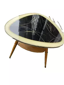 50er Jahre Tisch groß- Nierentisch mit Glasplatte, Rockabilly, mid Century, - Bild 1 von 5