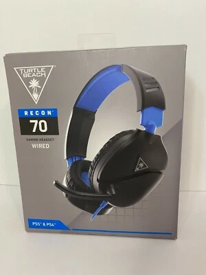 NEW Turtle Beach Recon 70 Gaming Headset for PS4 & PS5 Black/Blue - Image 1 of 3