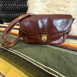 Borsa a tracolla VINTAGE marrone in pelle marrone hipster retrò borsa boho ottime condizioni - Foto 1 di 24