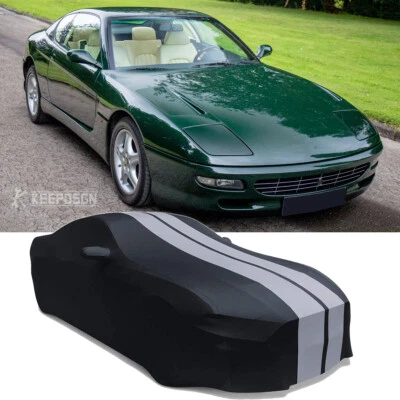 Capa de carro cetim stretch interna à prova de poeira listra cinza com bolsa para Ferrari 456M GT - Imagem 1 de 4