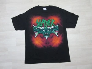 Slayer Vintage T Shirt (L) 90s Diabolus on Tour Metal Band 3-Headed Devil Fire - Picture 1 of 11