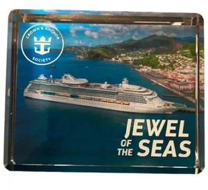 Bloque Cristal Royal Caribbean Grabado 3D COLOR JOYA DEL MAR con Caja - Imagen 1 de 3