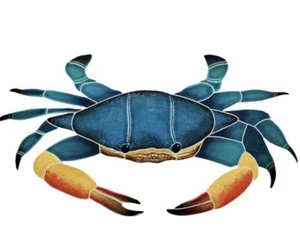 Mosaik blaue Krabbe für Schwimmbad oder Wand - 12" x 7" *KOSTENLOSER VERSAND* - Bild 1 von 1