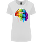 Lgbt Bitten Arc-en-Ciel Lip Gay Pride Jour Femmes Plus Large Coupe T-Shirt