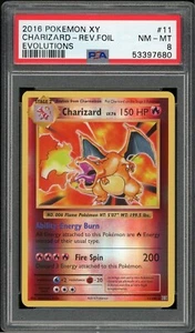 2016 Pokemon XY Evolutions Reverse Holo Charizard #11 PSA 8 NM MINT - Picture 1 of 2