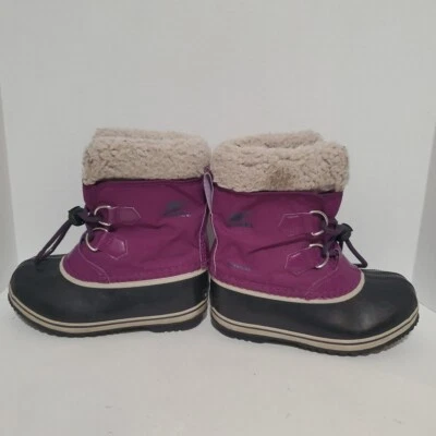Sorel Children's Yoot Pac Nylon Snow Boots Size 13 Wild Iris Dark Plum - Image 1 of 4