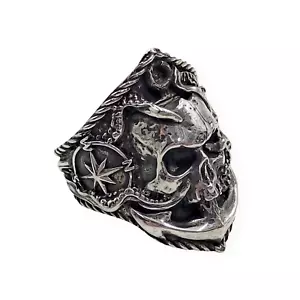 Ring Pirate skull with anchor and compass, code 701510YM, 925 sterling silver - Picture 1 of 9