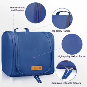 Travel Toiletry Bag for Women & Men Hanging Toiletry Bag Makeup Bag with Hook - Picture 1 of 15
