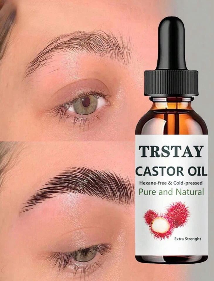Aceite de crecimiento de cejas Aceites esenciales para cejas Aceite esencial de ricino orgánico 100 % puro Foto 1 de 4