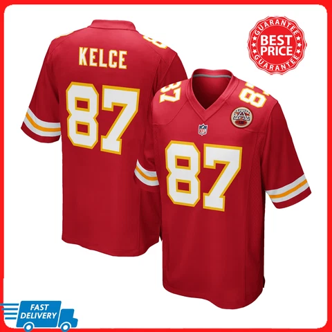 Travis Kelce #87 Kansas City Chiefs 2023-24 Red Print Jsy Fanmade All Size Cover