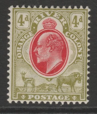 Orange River Colony COMO NUEVO 1903-04 4d escarlata y verde salvia sg144 Foto 1 de 2