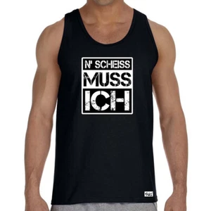 EAKS® Herren Tank Top Motiv: "N Scheiß Muss Ich" Fun Muskelshirt Lustiger Spruch - Bild 1 von 10